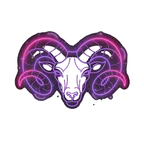 Aries neon zodiac icon