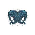 Gemini neon zodiac icon