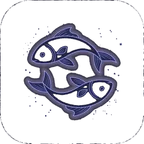 Pisces neon zodiac icon