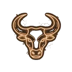 Taurus neon zodiac icon